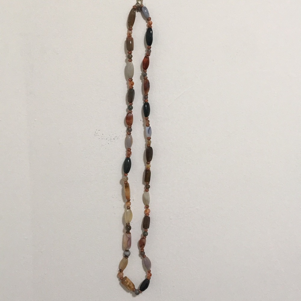 Vintage 1970s Glass Stone Multicolor Necklace